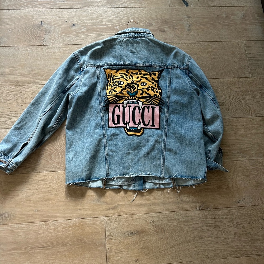 Denim Jacket with Tiger Patch
